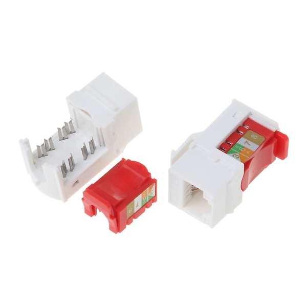 2 kpl Cat6 Rj45 työkaluton Keystone Ethernet-moduuli naarasliitin verkkoliitin [DB]