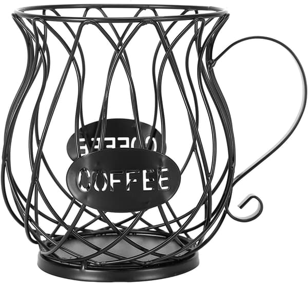 Kaffe Kapsel Opbevaringskurv, Sort Original Design, Stor Kapacitet Perfekt Kaffe Tilbehør, Sort