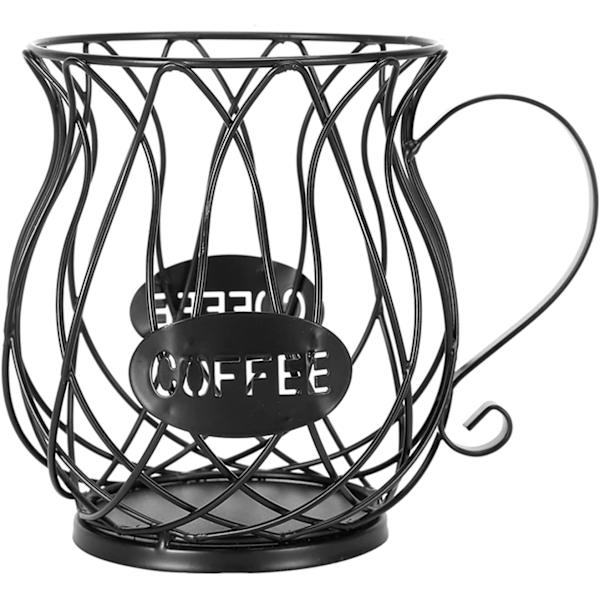 Kaffe Kapsel Oppbevaringskurv, Svart Original Design, Stor Kapasitet Perfekt Kaffe Tilbehør, Svart