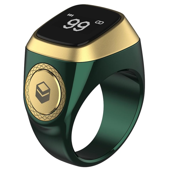 Smart Tasbih Tally Counter Ring för muslimer Digital Tasbeeh 5 Bön Time Tasbih Ring (grön)