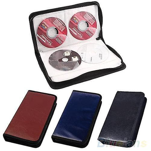 VCD Organizer 80 Discs CD-holder DVD-etui Opbevaring Kunstlæder Lynlåstaske[DB]