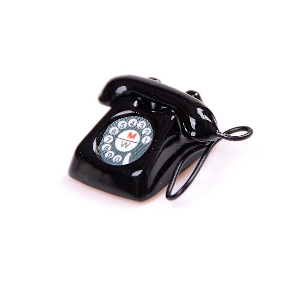 1:12 Gammaldags telefonmodell dockhus miniatyr heminredning telefon Db Black