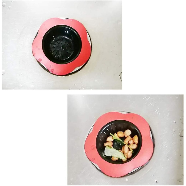 Silikone køkkenvask si 4-pak, hæld si dræn filter stor bred kant 4,5\" diameter (4 farver)