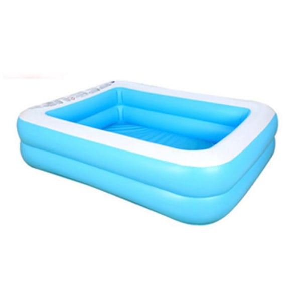 Blå plast pool til børn, rektangulær pool til børn, oppustelig pool til børn 110 cm.