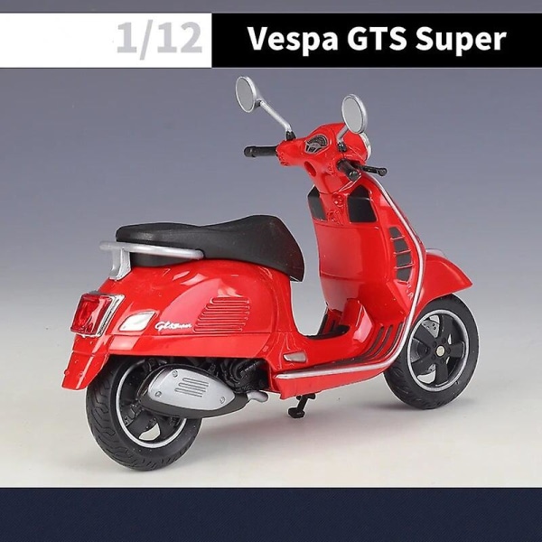 Welly 1:12 Vespa Gts Super 2020 Die Cast Vehicles Samlerobjekt Hobbyer Motorcykel Model Legetøj Db Black no box