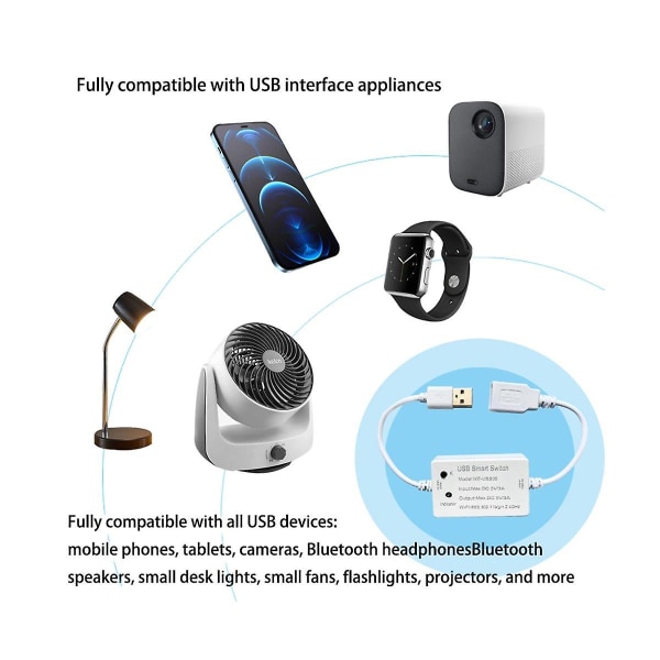 USB Smart Switch Wifi Controller Universal Breaker Timer Smart Life För USB -apparater för Alexa G