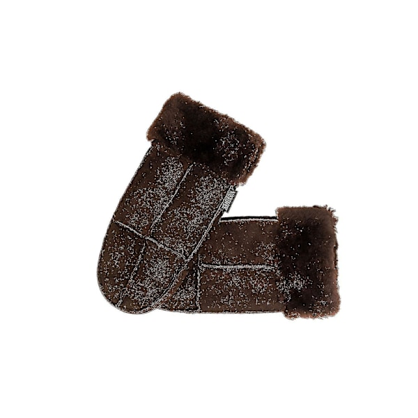 Ekte Saueullvotter for Kvinner med Omvendbar Mansjett {Db} Chocolate