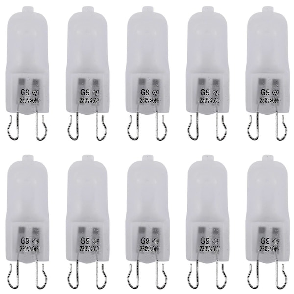 10x G9 Halogen Varmvit Kontorskapsel Frostat Lampa Glödlampa 40w 230v Y db as shown