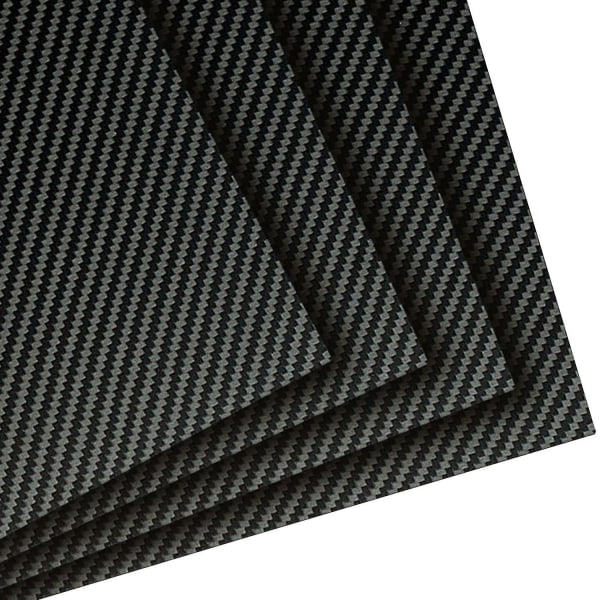 3k kolfiberskiva laminatskiva panel (200x300x2,0 mm, kypert helmatt)