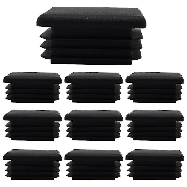 Db Square Plastplugg Rørstolpe Endekappe Stol Glide 10stk Svart Plast Square Plugger 20mm
