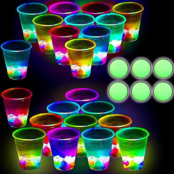 Glødende Party Drikke Pong Spill For Innendørs Utendørs Fest Arrangement Moro, Pakke Med Blinkende Farge Lys Db