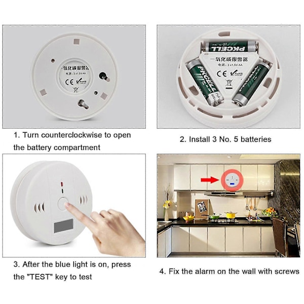 2-pack Rökdetektor och Kolmonoxiddetektor Alarm med LCD-display Stcyv db