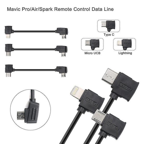 Startrc 10cm Lightning till Micro USB Converting Connector Datakabel för Dji Mavic Mini / Air, Shark Remote Controller Bra [DB]