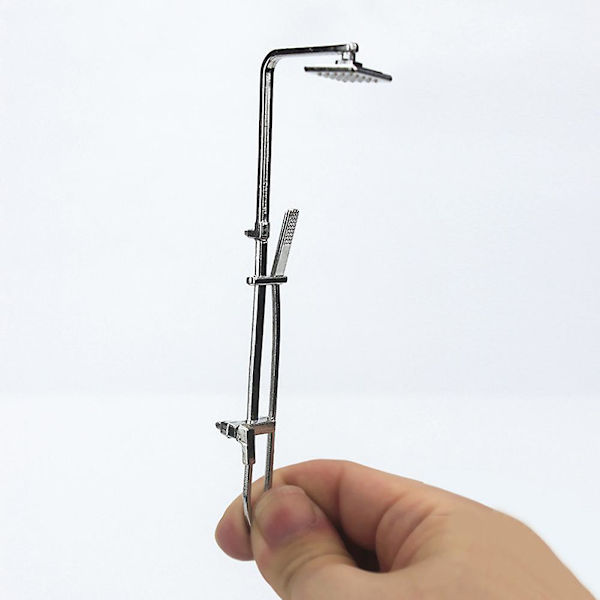 Farfi Moderne Stil Dukkehus Legering Brusehoved Model Diy Miniture Badeværelse Tilbehør db B