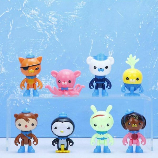 8 kpl/setti Octonauts-hahmot Octo Crew Pack Playset Action Figure Doll Toy Ornament Db