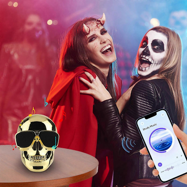Kannettava Luuranko Kallo Bluetooth Langaton Kaiutin 15W BT4.0 FM Radio Halloween Langaton Kaiutin Halloween rekvisiitta äänirasia db GD