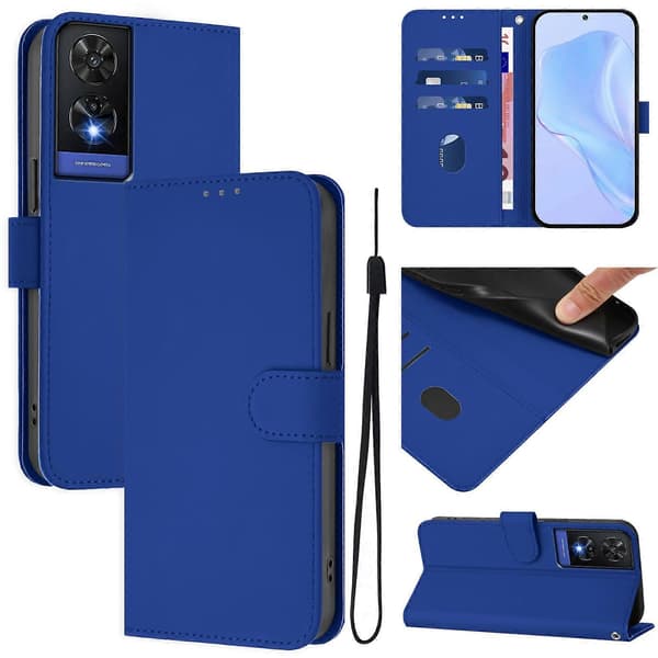 PU-deksel i ensfarget for TCL 505 [DB] Dark Blue