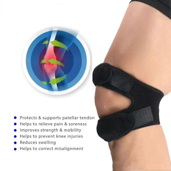 Knäsmärtlindring & Patellastabiliserande Stöd, Justerbart Patellastöd för Knä, Knäskydd för Meniskskada -GSL [Db] Pink