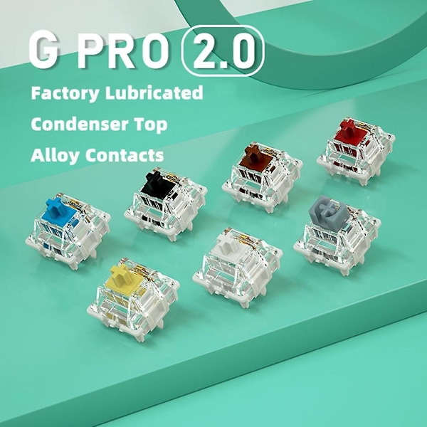 Gateron G Pro 2.0 Switches Smd Rgb Lineær Taktil Smurt Switch 3pin Spotlys [DB] 4