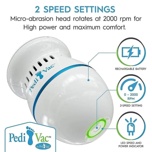 Pedi Vac Usb Rechargeable Electric Foot Remover Exfoliant DB