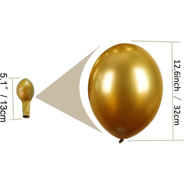 50 kpl kiiltäviä kultaisia lateksipalloja syntymäpäiväkoristeisiin