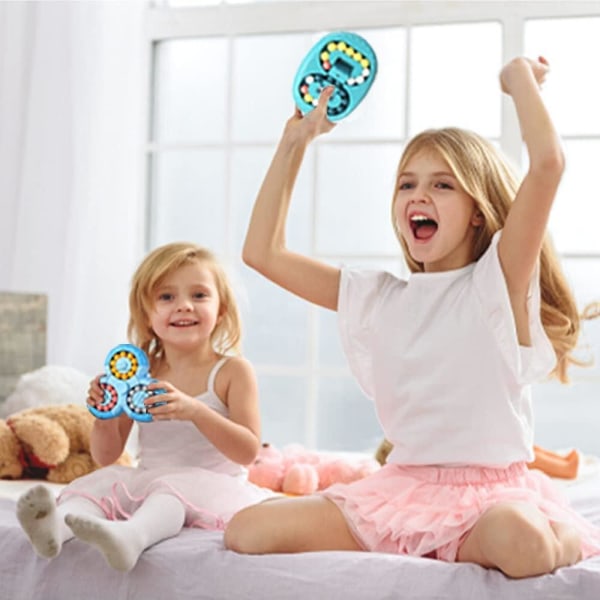 2 stykker magiske bønner sett, roterende fingerkubeleke, Iq Game Fidget Toys Intelligence Puzzle Stress Relief Leke, gave til barn fra 3 år Db