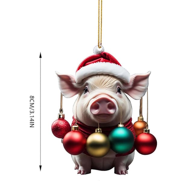 Julepynt Akryl Gris Flad Bilhæng Juletræspynt julepynt udsalg [DB] B