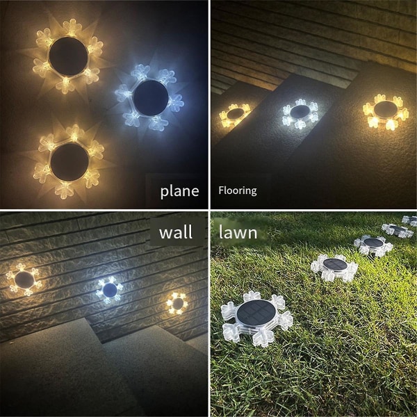 Solcellslampor för marken, 4-pack In-ground-lampor 6 LED-trädgårdslampor Utomhuslampor för gräsmatta Uteplats