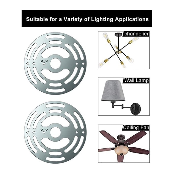 Lampemonteringsbrakett Belysningstilbehør Solid Bagua Board Vegglampe Enkelt Lysekrone Montering  [dB} Silver
