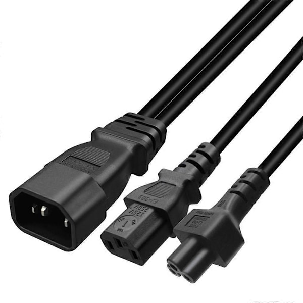 32cm IEC320 C14 till IEC320 C5+IEC320 C13 AC-Strömförlängningskabel Adapter Sladd db
