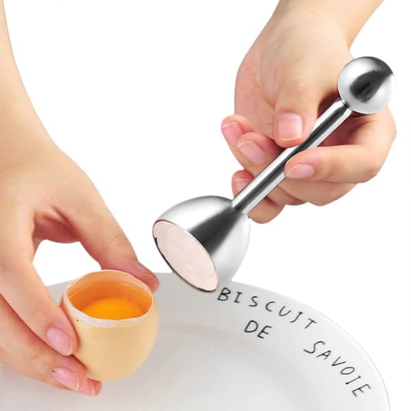 Eggåpner i stål, eggskallkutter, eggetopperåpner, ekstra stor 13,2 x 3,6 cm [db]