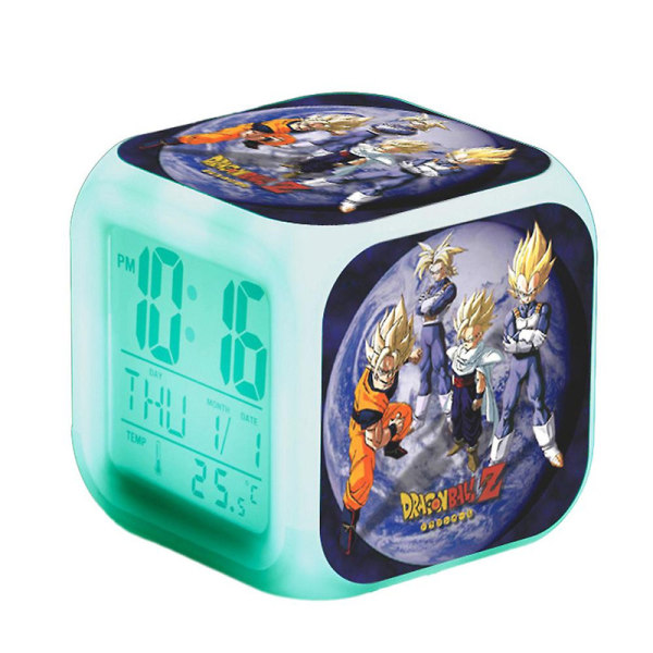 Dragon Ball Led digitalt vækkeur 7 farverigt lys soveværelse dekoration med tid, temperatur, alarm, dato til børn julegave DB C