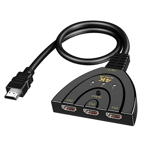 Ny 3 Port HDMI Splitter 1080P/4K HD TV Adapter Kabel 3 IN 1 Ut Ny [db] B
