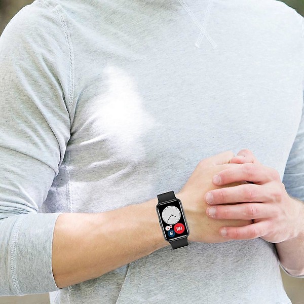 Til Huawei Watch Fit Remme Justerbart Urarmbånd Silikone Smartwatch Rem [DB] Black