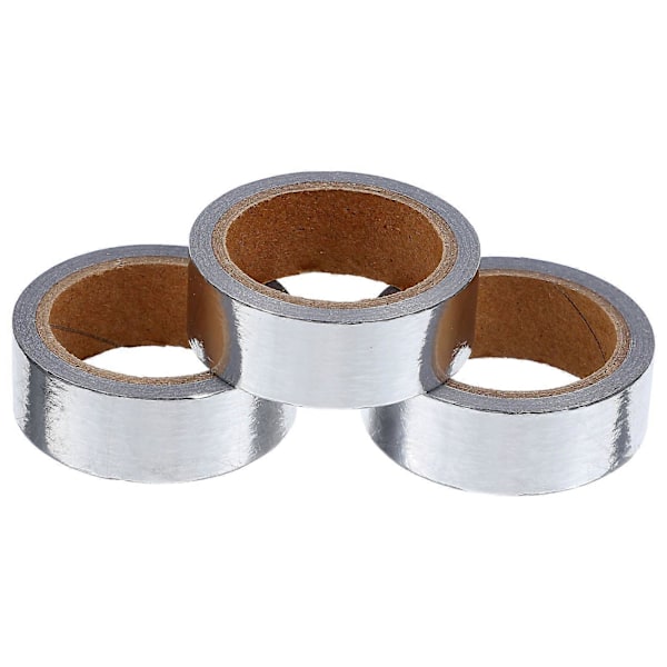 3 Rullar Dekorativ Metallisk Washi Tejp Dekorativ Washi Tejp Scrapbooking Tejp Självhäftande Tejp [db] Silver
