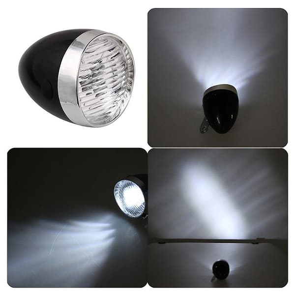 3 LED 2 moduser Sykkel Frontlys Lampe Hodelykt Vintage Lommelykt By [db] Silver