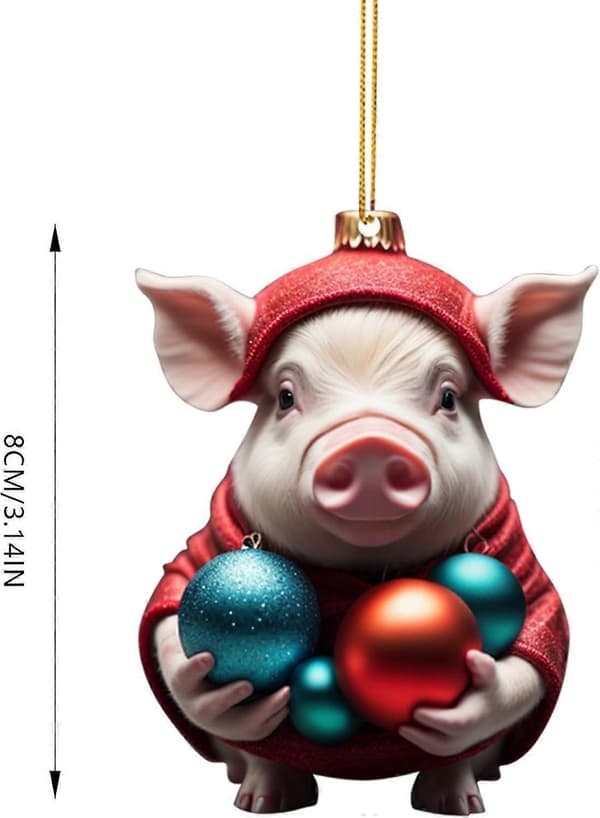 Julepynt Akryl Gris Flad Bilhæng Juletræspynt julepynt udsalg [DB] D