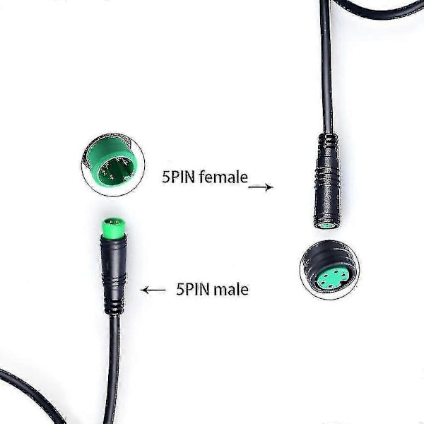 Elektrisk Sykkel Ebike 5-Pols Hann Til Hann Display Forlengelseskabelkontakt For Midtmotor Bbs01/bbs [DB]