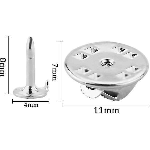 120 Par Butterfly Clutch Tie Tacks Nålryggar Kompatibla med 8 mm Långa Tomma Stift för Hantverk (Silver) Db Silver