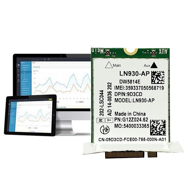 Dw5814e för Telit Ln930-ap Wifi-kort Wwan Fdd-lte Ngff 4g-modul för bärbara datorer 5285 5480 5580 7480