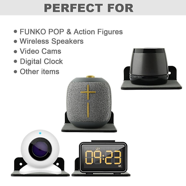 2-pack Väggmonterad Hylla för Högtalare, Akryl Väggmonterad Displayhylla för Bluetooth-högtalare, Webbkamera {db}