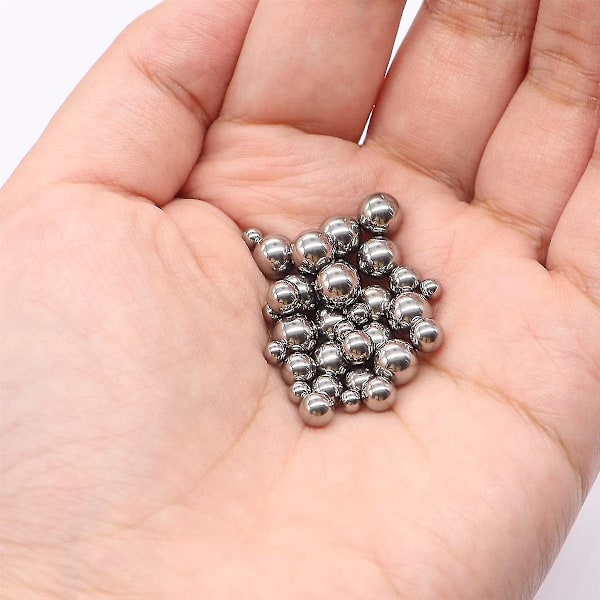 600 stk. 12 størrelser præcisionsstål kugler 1-8mm metriske cykel lejer kugler sortiment [db] Silver