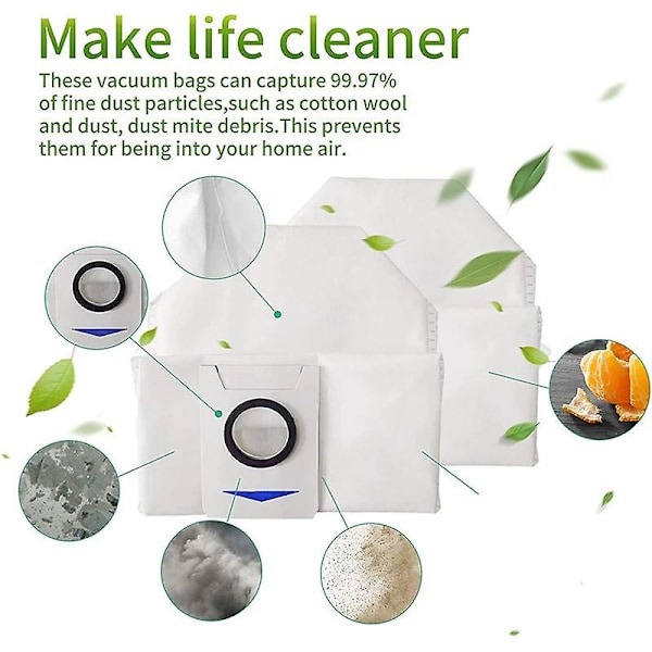 För Ecovacs Deebot X1 Omni dammsugarpåsar tillbehör robotdammsugare Db White