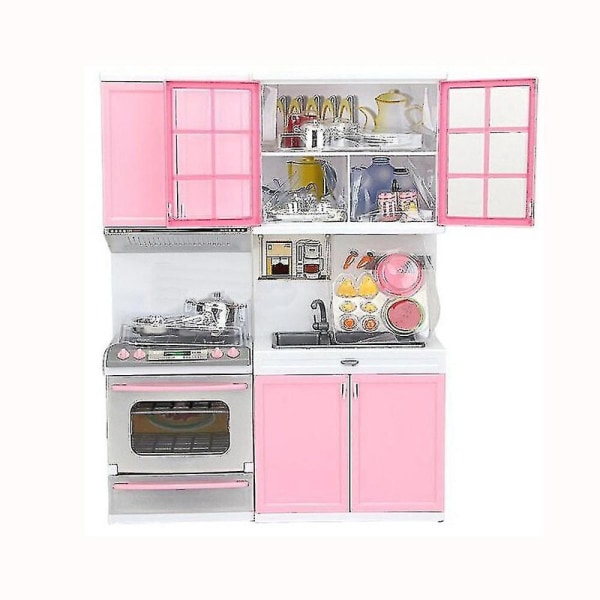 Black Friday Deals Surprise Xmas Gift Mini Kids Kitchen Pretend Play Cooking Set Cabinet Stove Girls Toy [ege] -cdsx Db