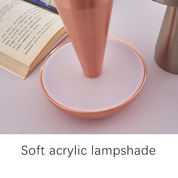 Mushroom LED Bar Bordlampe - Luksus Hotel Cafe Udendørs Bord - Sengebord USB Opladning Nattelys DB Rose gold