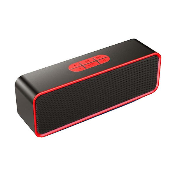 Trådlös högtalarstöd Tf-kort Bluetooth-kompatibel 5.0 Abs-stöd Tf-kort Bluetooth-kompatibel högtalare för resor Jikaix Red
