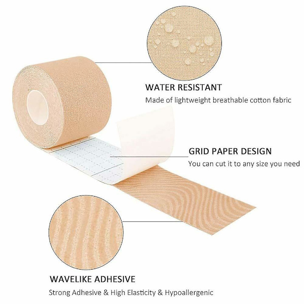 Boob Tape Nipple Cover Bryst Pad Booby Lift Push Up Stroppeløs Usynlig Klistremerke, Aprikos