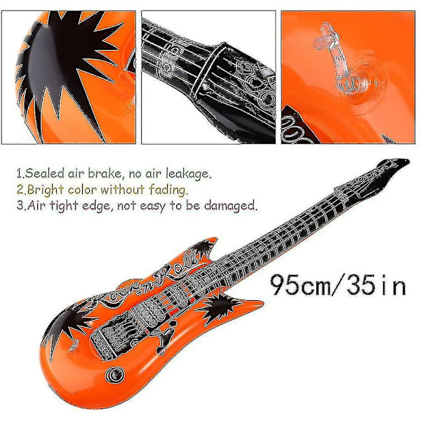 12 stk oppblåsbare gitar saksofon mikrofon ballonger morsomme musikkinstrumenter, tilfeldig farge[jl] Db