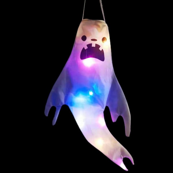 Rl Halloween Glowing Ghost Windsock -lippu, jossa on Led Light Party -riippuva sisustus