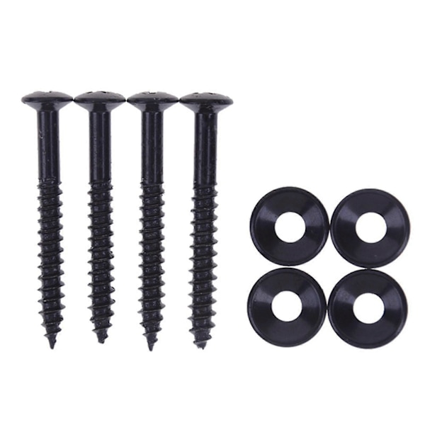 4 STK Gitarhals Koblingsforinger Sett Gitarhals Monteringsskruer Bass Ferrules Foringer med Muttere [db] black